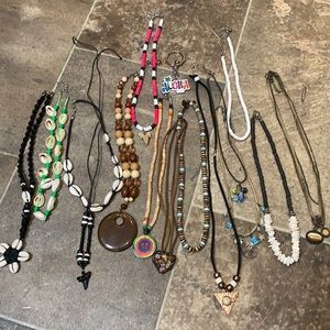Boho hippie necklace lot
